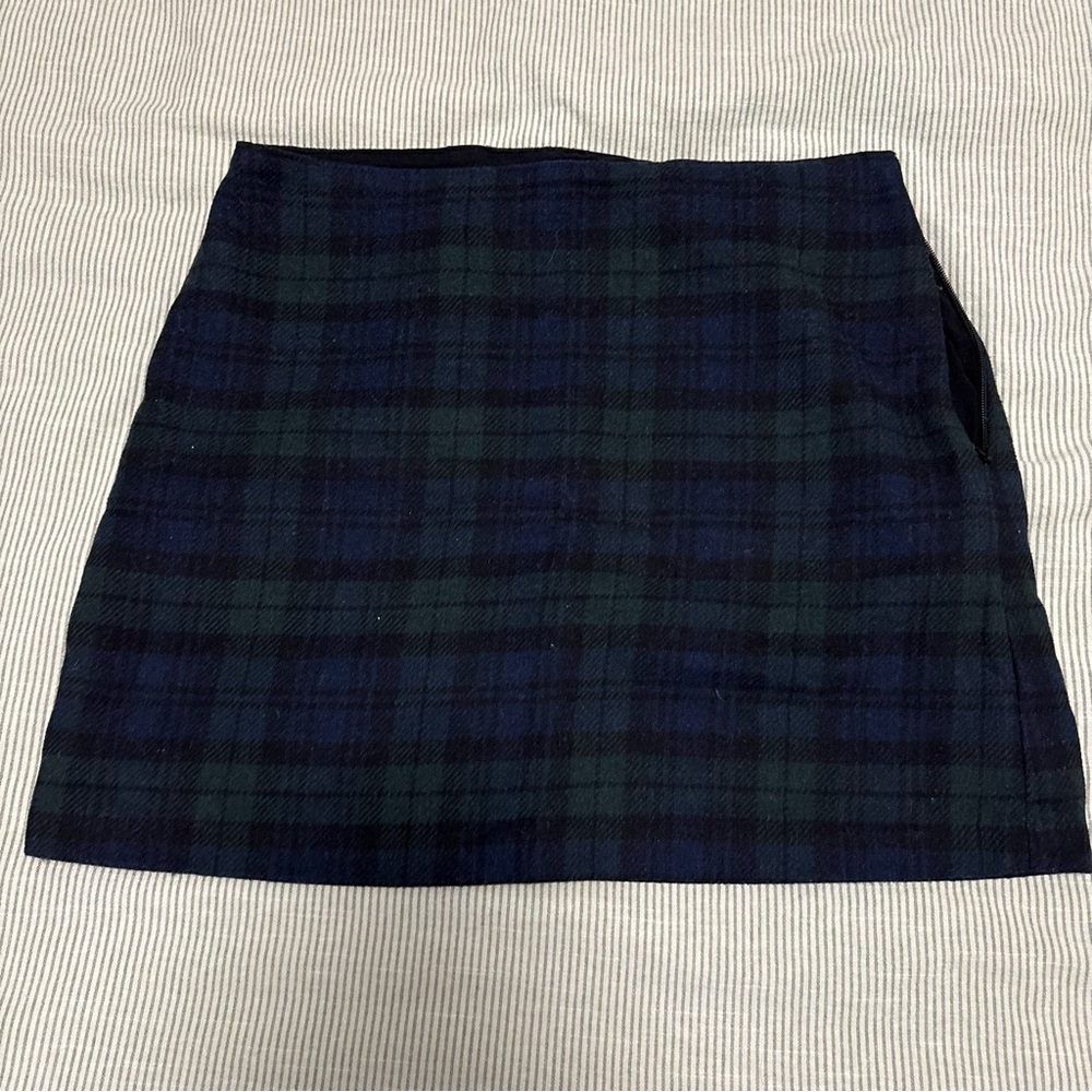 Abercrombie & Fitch Tartan Mini Skirt in Navy and Green